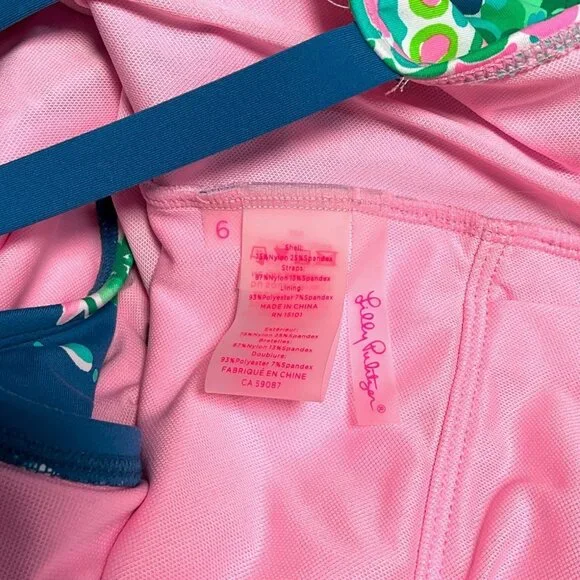 Lilly Pulitzer Jaspen One Piece Swimsuit Havana Pink Orchid Sioree Size 6 - Picture 7 of 8